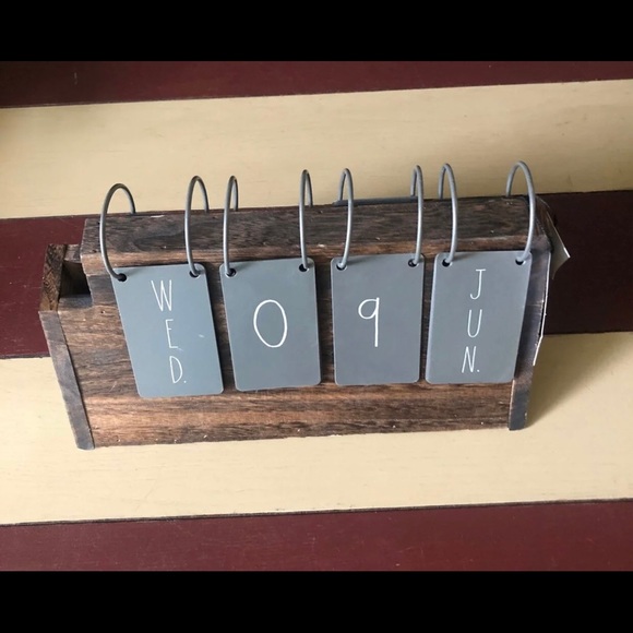 Rae Dunn Wood and Metal Perpetual Calendar - Picture 2 of 10